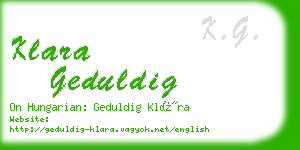 klara geduldig business card